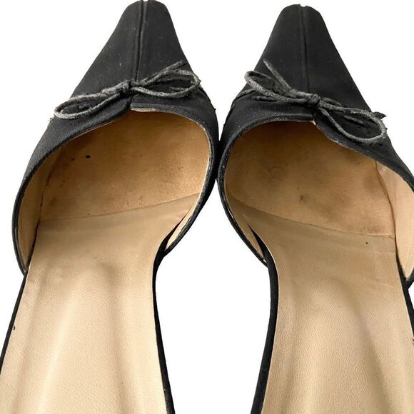 Vintage Stuart Weitzman Bow Accent Pointed Open Back Heel Shoes in Size 9B - Picture 8 of 12